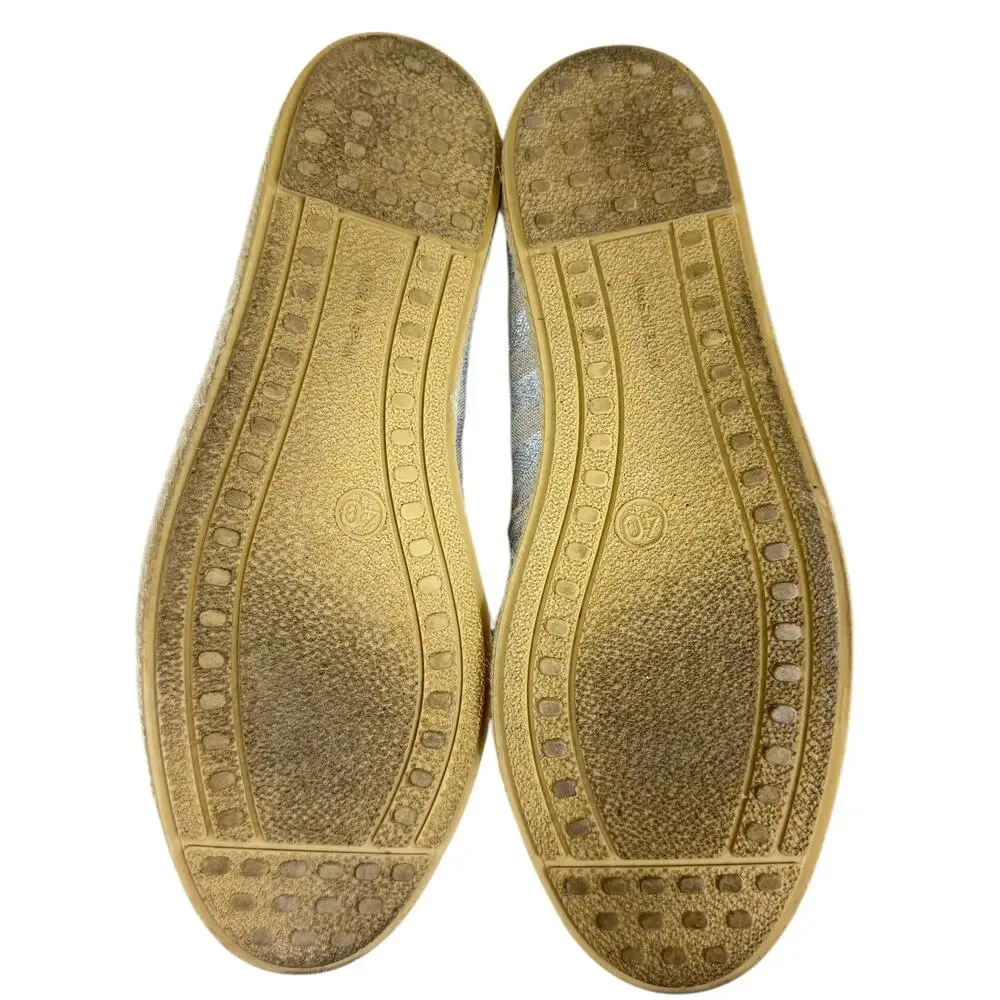 Alex + Alex Tan Silver Shimmer Slip On Espadrilles Loafers Flats Size 40 8.5